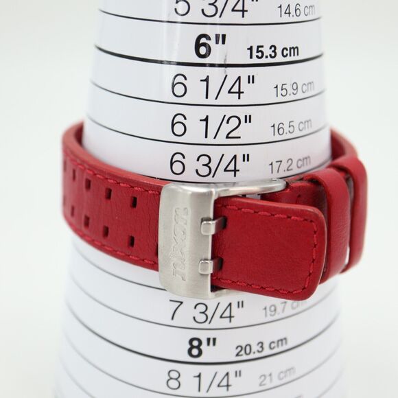Nixon Sometimes Naughty Watch Women 30mm Red Dial Leather Band with New Battery - Picture 4 of 15